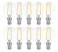 10 X LED Filamento Goccia 1W Quasi 15W E14 Chiaro Filo Retro Palline P45 2700K [EEK: E]