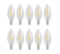 10 X LED Filamento Lampadina Candela 4W = 40W E14 Chiaro 460lm Neutro 4000K [EEK: E]