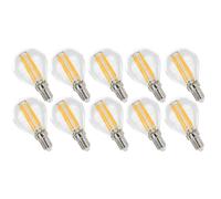 10 X LED Filamento Lampadine Goccia 4W = 40W E14 Chiaro 500lm Warmwhite 2700K [EEK: E]