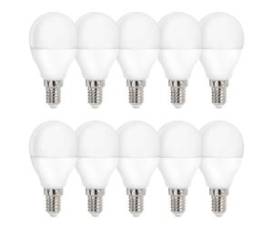 10 X LED Lampadine Goccia 8W = 48W E14 Opaco Opale Sfera 160° Caldo 3000K