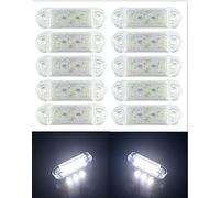 10 x LED Luci di Posizione Laterali Indicatore Ingombro Bianco Camion Rimorchio Furgoni 12v 24v