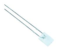 10 x LED Rettangolare Blu 2 x 5mm Trasparente 300mcd 120°
