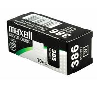 10 x Maxell 386 Pile Batterie Scatola Mercury Free Silver Oxide SR43W 1.55V