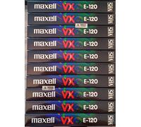 10 x Maxell VHS Video Cassetta vergine "Factory Sealed VX E-120 (2 hours)
