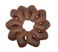 10 x mazze da golf in ferro 3-9 P S A Club ricamo numero set custodia marrone 8,5 x 16,74 cm