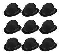 Set 5 x Nero Bombetta Cappelli Cervo Notte Charlie Chaplin Vittoriano Costume