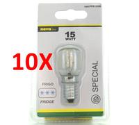 10 X Novaline Lampadina Incandescenza Peretta Frigo 15w E14