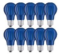 10 X Osram LED Filamento A60 Pera 1,6W E27 136lm Decoro Deco Lampada Luce Blu [EEK: G]