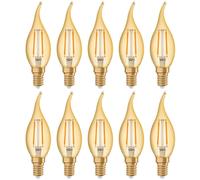 10 X Osram LED Filamento Candele-Raffica 1,5W=12W E14 Oro 120lm Extra Caldo [EEK: G]