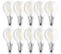 10 X Osram LED Filamento Gocce 2,5W=25W E14 Trasparente 250lm 840 Bianco Neutro [EEK: F]