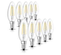 10 X Osram LED Filamento Lampade Candele 4W=40W E14 Chiaro 470lm Bianco Caldo [EEK: E]