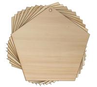 10 x pentagono in legno compensato 3 mm geometrica 5 lati regolari (5 x 5,3 cm, foro superiore centrale)