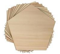 10 x pentagono in legno compensato 3 mm geometrica 5 lati regolari (6 x 6,3 cm, senza foro)