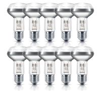 10 x Philips Eco Alogena R63 Riflettori 42W E27 Opaco Caldo Dimmerabili