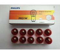 10 x Philips Lampadina PR21W 12V 21W BAW15s Rosso 12088CP 12088 CP Lampada