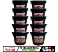 10 X Plastica Pittura Bollitore 2.5 Litri Pittori Secchio Can Decorazione