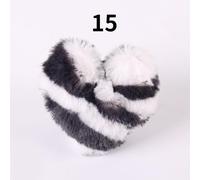 10 X Pompon A Cuore In Pelliccia Finta Maculata Portachiavi Carino