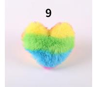 10 X Pompon A Cuore In Pelliccia Finta Maculata Portachiavi Carino