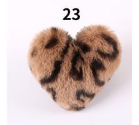 10 X Pompon A Cuore In Pelliccia Finta Maculata Portachiavi Carino
