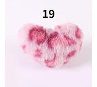 10 X Pompon A Cuore In Pelliccia Finta Maculata Portachiavi Carino