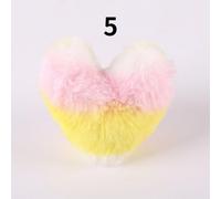 10 X Pompon A Cuore In Pelliccia Finta Maculata Portachiavi Carino