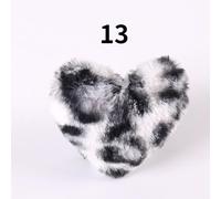 10 X Pompon A Cuore In Pelliccia Finta Maculata Portachiavi Carino