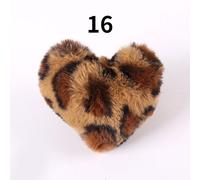10 X Pompon A Cuore In Pelliccia Finta Maculata Portachiavi Carino