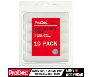 10 X ProDec 15.2cm Alta Densità Schiuma Mini Pittura Rullo Ricariche Gloss /