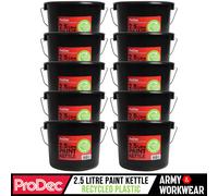 10 X ProDec 2,5 Litri Secchio Di Plastica Per Vernice Contenitore Per Decoratori