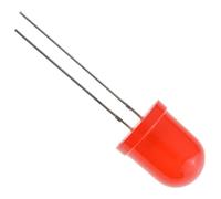 10 X Rosso 10mm LED Diffusa 300mcd 50 °