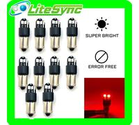 10 X Rosso Laterali Interno Lampadine 3030 LED SMD Canbus senza Errori T4W 233