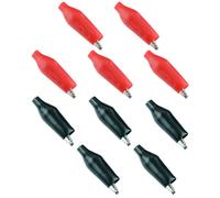 10 X Rosso+Nero Miniatura Isolato Alligatore Coccodrillo Test Connettori 5A