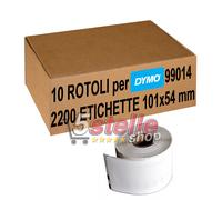 10 x ROTOLI ETICHETTE ADESIVE 99014 101x54 mm PER DYMO LABELWRITER 400 450