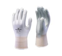 10 X Showa 370 Assemblaggio Precisione Guanti Presa Nitrile Palmo Bianco Perfect