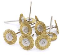 10 X Spazzola Rotonda con Setole in Ottone 25 mm per Dremel Proxxon Mini smerigliatrice utensile multifunzione