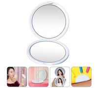 10 X Specchio in ABS Bianco Compatto Bifacciale Trucco Per Il Con Ingrandimento