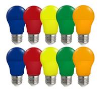 10 X Spectrum LED A50 Pere 5W E27 Catena Luci Colorato Blu Rosso Giallo Verde