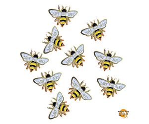 10 x spilla smaltata Save The Bees distintivo Bumble Bee spilla tono oro Salv...