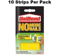 10 X Strisce UniBond No More Nails Foto Appendere Doppio Lato Montaggio Nastro