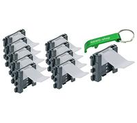 10 x supporto per apertura da 16 mm + strumento di fissaggio 3 in 1 clip base base supporto molla hamburger formato costruzione Nolte Wellmann Rotpunkt Holtkamp HÄFELE Cucina