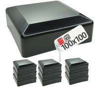 10 x tappi per pali neri 100 x 100 mm tappi per recinzione quadrati
