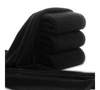 10 x telo doccia nero 100% cotone set da 10 asciugamani in spugna set appendi...