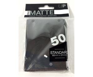 10 X Ultra Pro 50 Protettori Di Carte Pro Matte Non Abbagliante Nero 66X91Mm