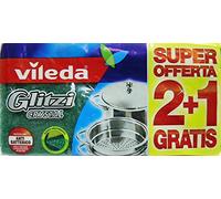 10 x VILEDA Spugna Glitzi Crystal Fibra Verde 2+1 Pezzi