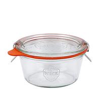 10 X Weck di barattoli in vetro 290 ML (1/5 litri) con anello in gomma e 2 mollette