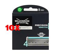 10 X Wilkinson Quattro Essential 4 Titanium Ricambi Sensitive 8 Pezzi Precision