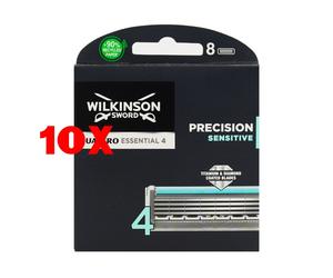 10 X Wilkinson Quattro Essential 4 Titanium Ricambi Sensitive 8 Pezzi Precision