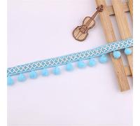 10 Yards 2,8 cm colorato Pom Poms Nappa Passamontagna Pompon Passamontagna Nastro Pompon Bordo Fringe Bom Pom Fringe Bommelband Fringe Nastro in pizzo nappa Trim Band per cucire (Light Blue)