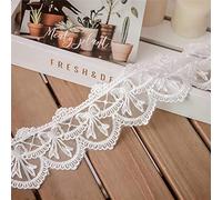 10 Yards 8 CM Nastro Con Bordo in Pizzo Vintage, Bordo in Pizzo Nastro Pizzi Passamaneria per Tessuti Merletto Rebrode Stile Floreale All'Uncinetto per artigianato fai-da-te abito da sposa,Bianco B