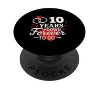 10 Years Down Forever to Go - Camicia per anniversario romantico PopSockets PopGrip Adesivo